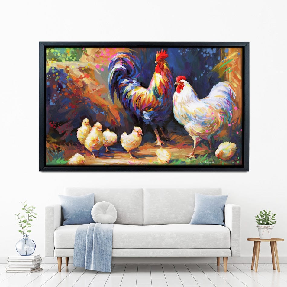 Happy Farmyard Family Canvas Print wall art product Leon Devenice