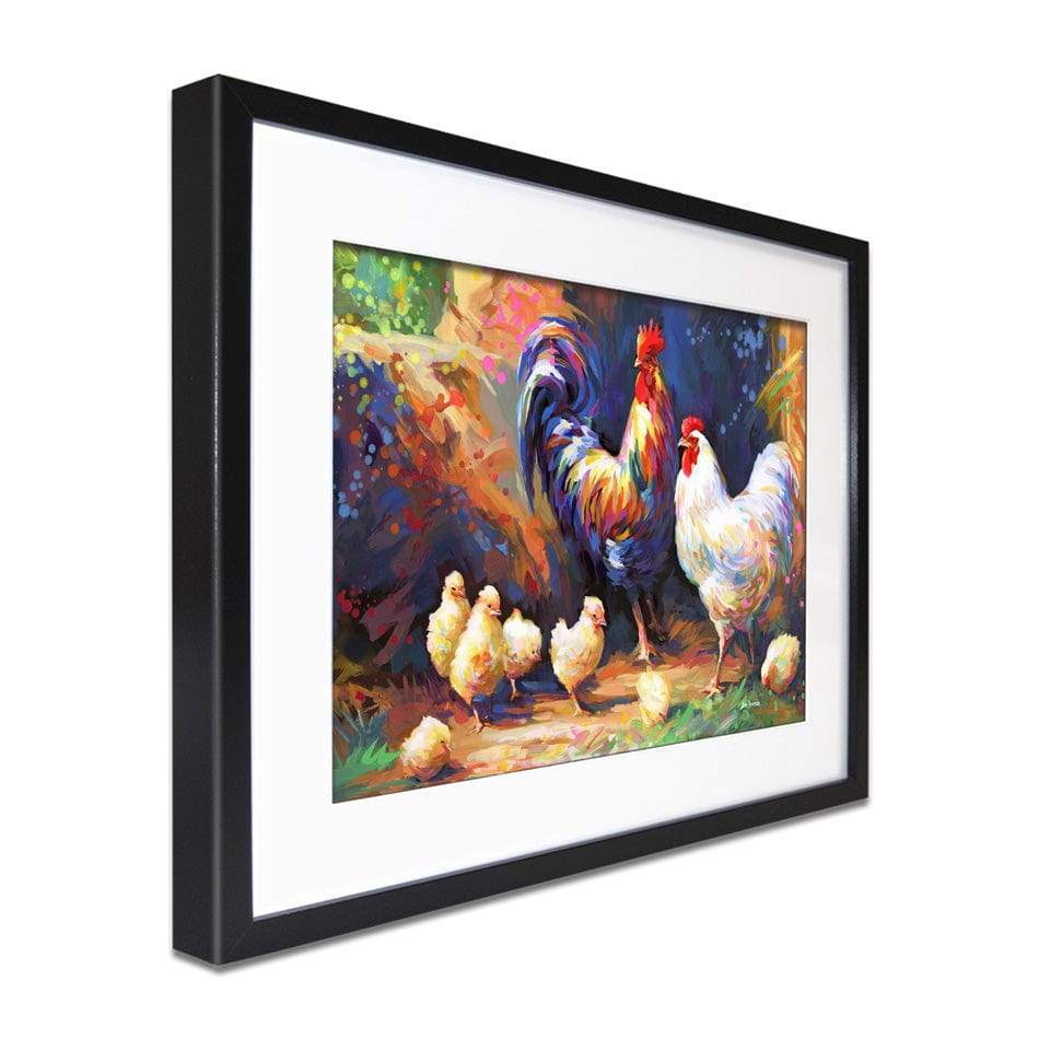Happy Farmyard Family Framed Art Print wall art product Leon Devenice