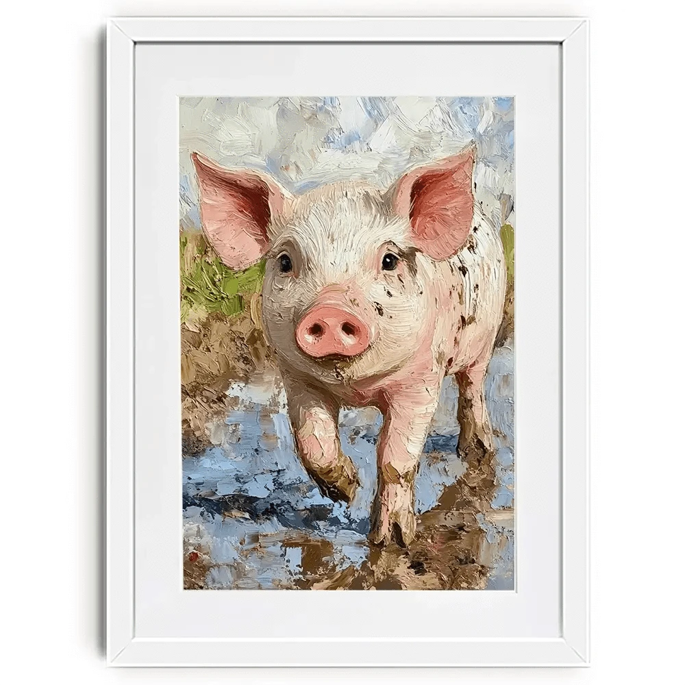 Happy Hog Framed Art Print Happy Hog Framed Art Print wall art product David Alexander Elder
