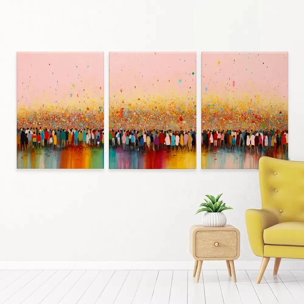 Happy Humans Trio Canvas Print Happy Humans Trio Canvas Print wall art product Treechild