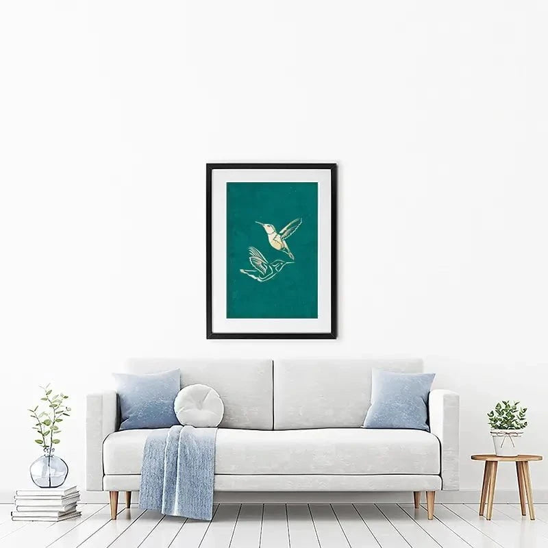 Happy Hummingbirds Framed Art Print Happy Hummingbirds Framed Art Print wall art product Sarah Manovski