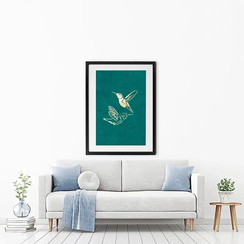Happy Hummingbirds Framed Art Print Happy Hummingbirds Framed Art Print wall art product Sarah Manovski