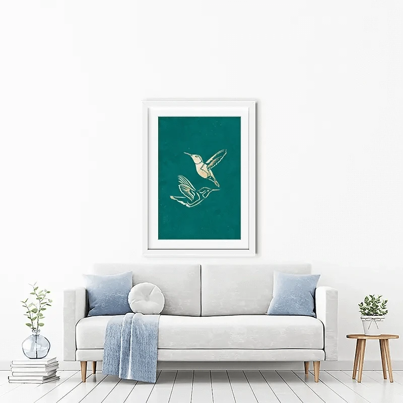 Happy Hummingbirds Framed Art Print Happy Hummingbirds Framed Art Print wall art product Sarah Manovski