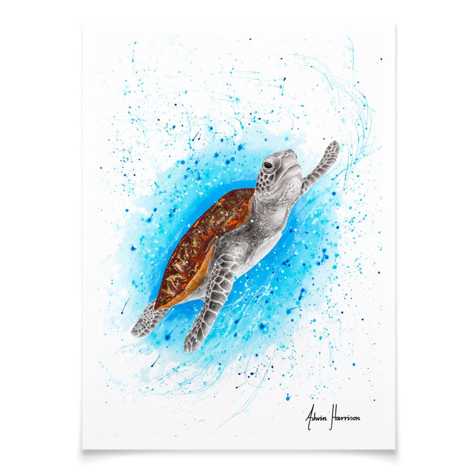 Happy Sea Turtle Art Print wall art product Ashvin Harrison