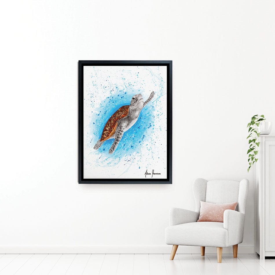 Happy Sea Turtle Canvas Print wall art product Ashvin Harrison