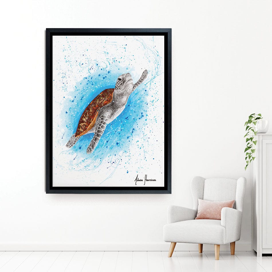 Happy Sea Turtle Canvas Print wall art product Ashvin Harrison