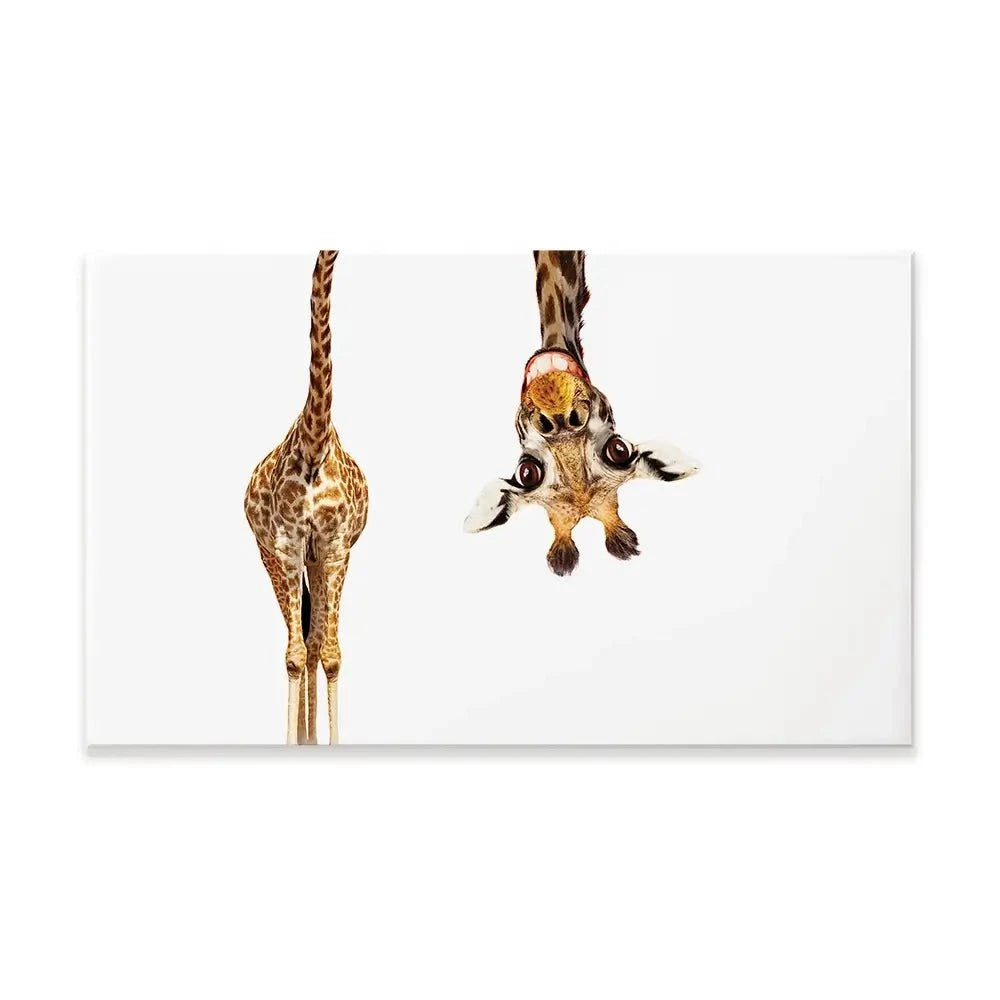 Happy Upside Down Giraffe Canvas Print Happy Upside Down Giraffe Canvas Print wall art product Sergey Novikov / Shutterstock