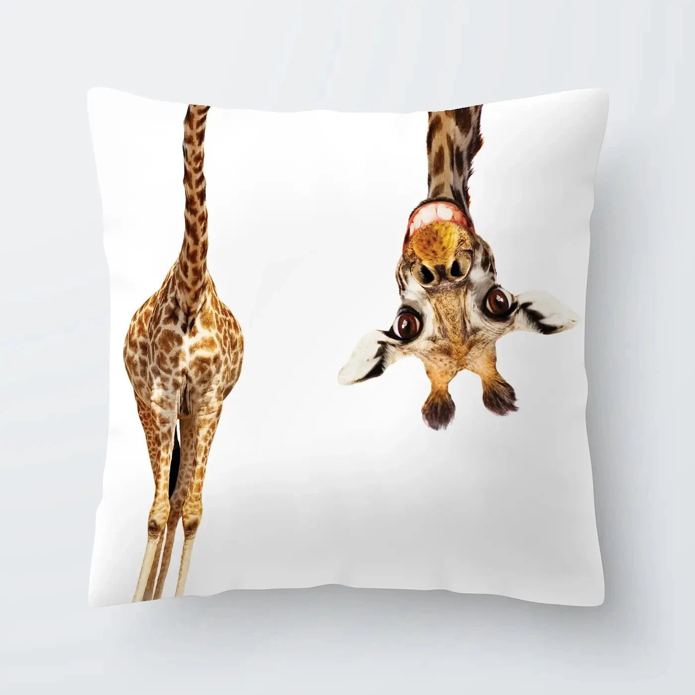 Happy Upside Down Giraffe Cushion Happy Upside Down Giraffe Cushion wall art product Sergey Novikov / Shutterstock
