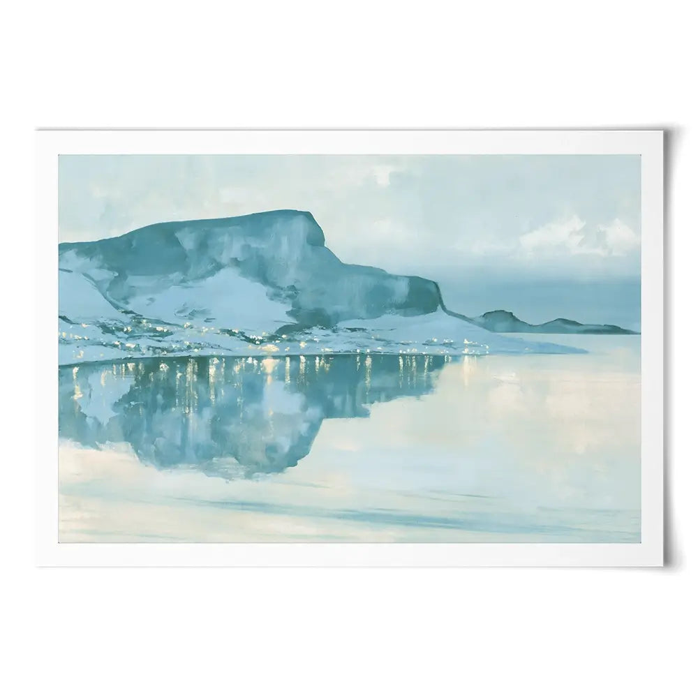 Harbour Village With Reflection Art Print Harbour Village With Reflection Art Print wall art product Chromatic Storm Studio