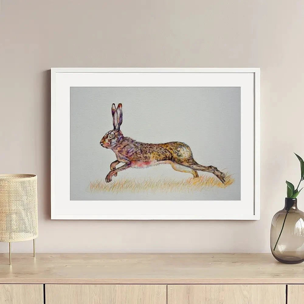 Hare On The Run Framed Art Print Hare On The Run Framed Art Print wall art product Martin Charles Hatch / Shutterstock