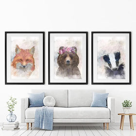 Hazy Animals Framed Art Print Trio Hazy Animals Framed Art Print Trio wall art product Sarah Manovski