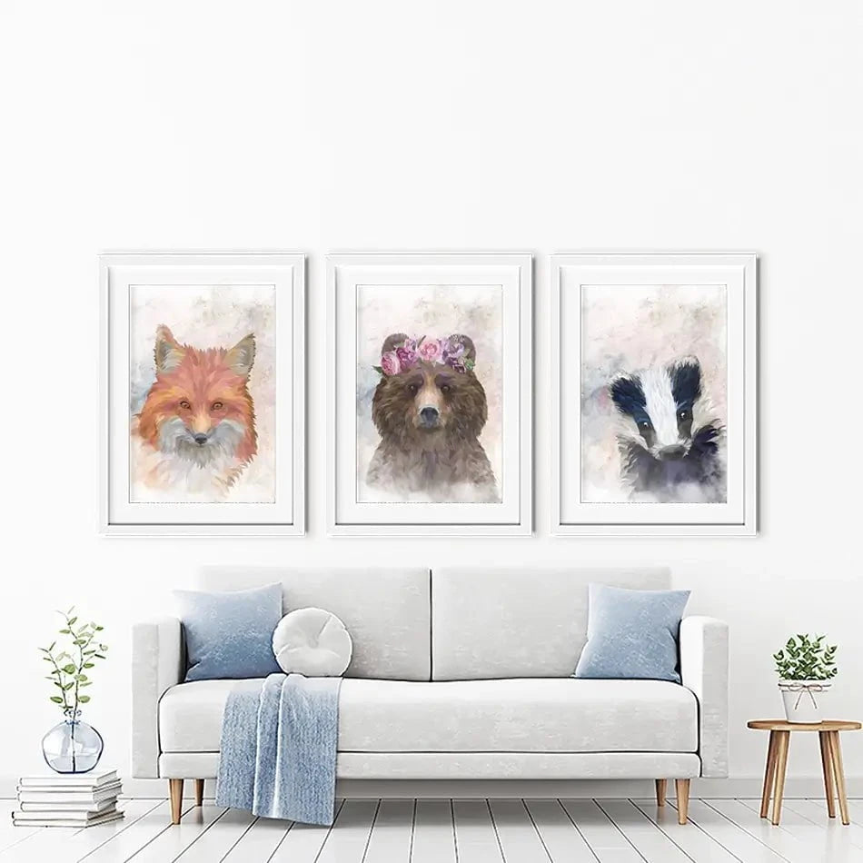 Hazy Animals Framed Art Print Trio Hazy Animals Framed Art Print Trio wall art product Sarah Manovski