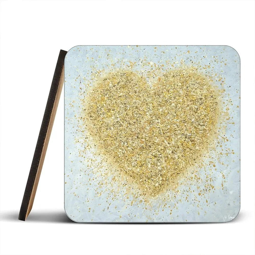 Heart Of Gold Coaster Set Rainbow Soul Tree Coaster Set | Rainbow Soul Tree Art Coasters wall art product Jo Gough