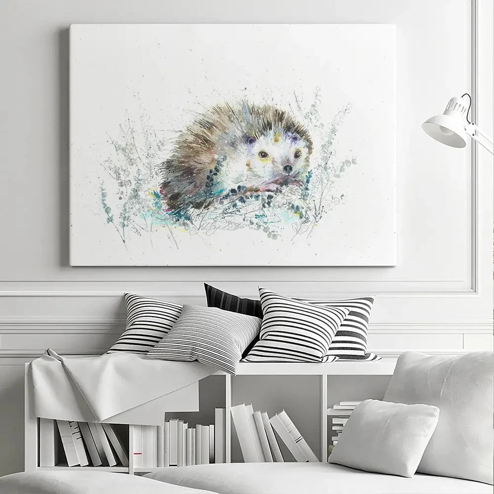Hello Hedgehog Canvas Print Hello Hedgehog Canvas Print wall art product Nicola Jane Rowles