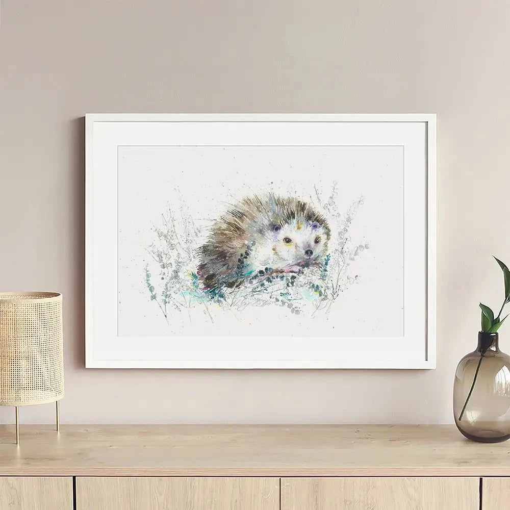 Hello Hedgehog Framed Art Print Hello Hedgehog Framed Art Print wall art product Nicola Jane Rowles