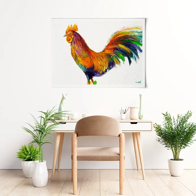 Here Comes The Rooster Art Print Here Comes The Rooster Art Print wall art product Osnat Tzadok