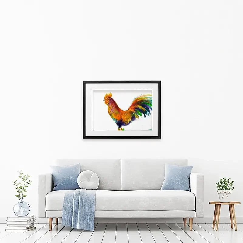 Here Comes The Rooster Framed Art Print Here Comes The Rooster Framed Art Print wall art product Osnat Tzadok
