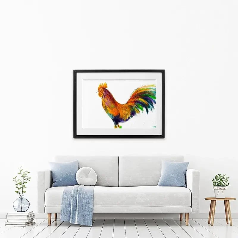 Here Comes The Rooster Framed Art Print Here Comes The Rooster Framed Art Print wall art product Osnat Tzadok