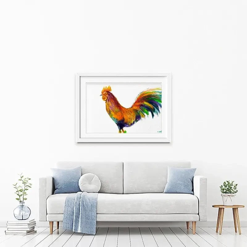 Here Comes The Rooster Framed Art Print Here Comes The Rooster Framed Art Print wall art product Osnat Tzadok