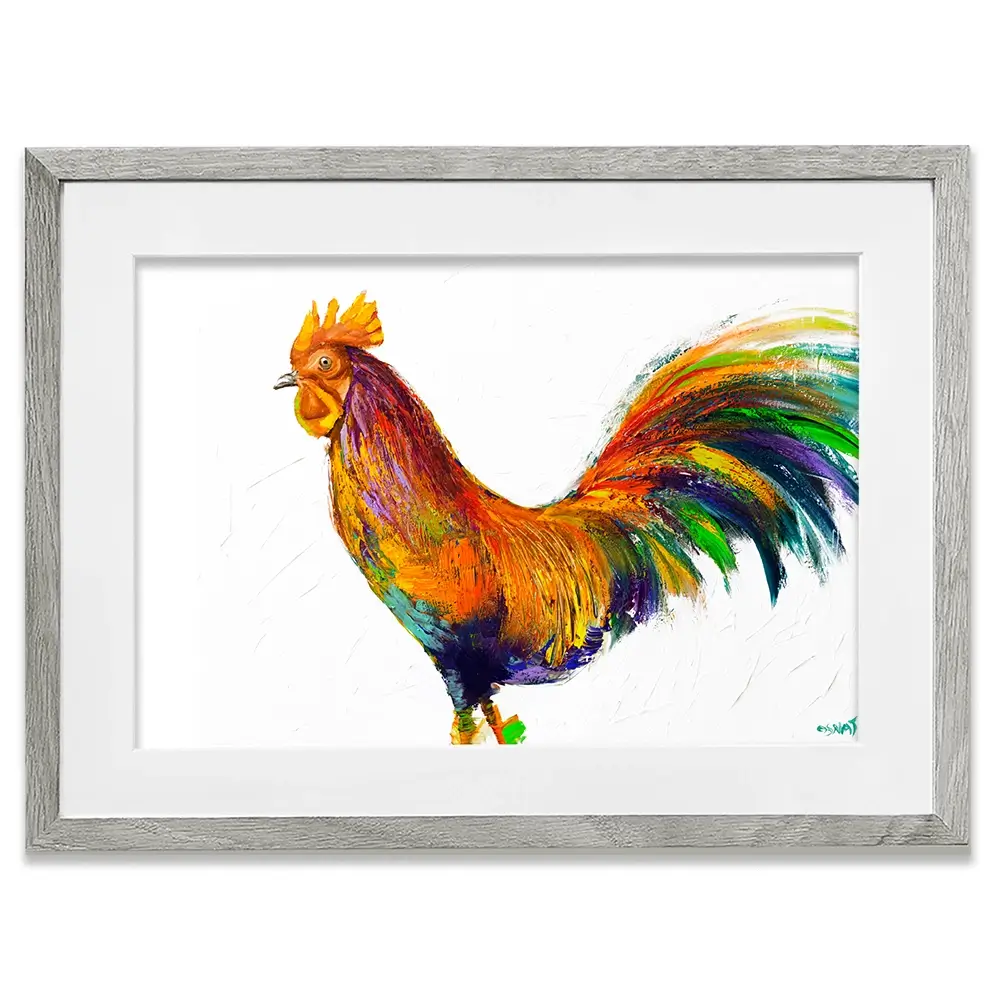 Here Comes The Rooster Framed Art Print Here Comes The Rooster Framed Art Print wall art product Osnat Tzadok