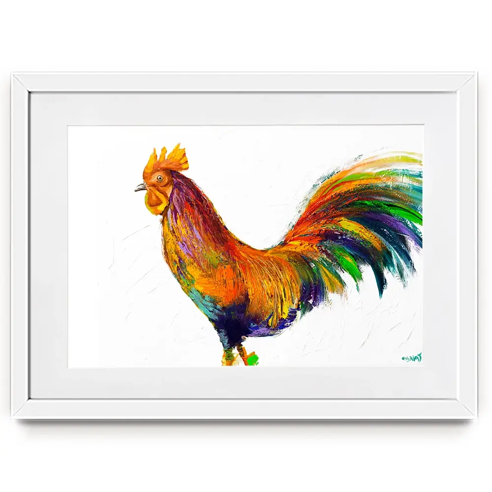 Here Comes The Rooster Framed Art Print Here Comes The Rooster Framed Art Print wall art product Osnat Tzadok