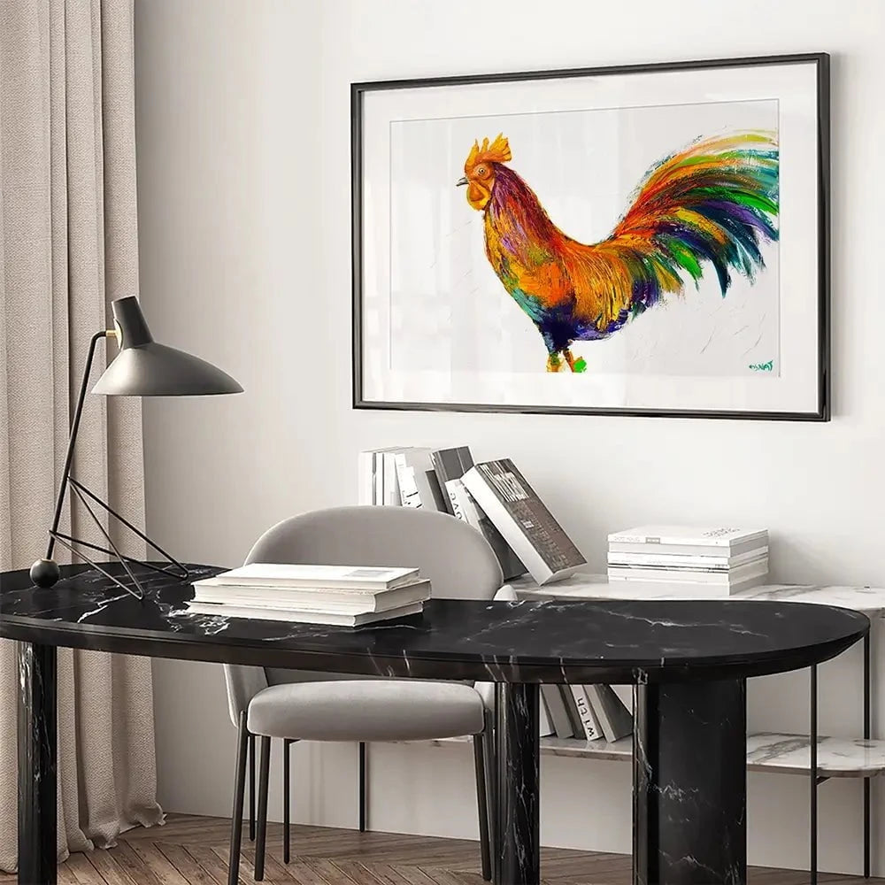 Here Comes The Rooster Framed Art Print Here Comes The Rooster Framed Art Print wall art product Osnat Tzadok