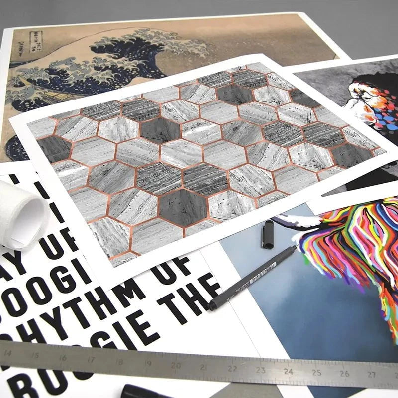 Hexagon Marble Art Print Hexagon Marble Art Print wall art product Emanuela Carratoni - Independent