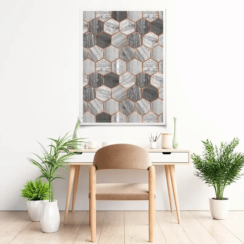 Hexagon Marble Art Print Hexagon Marble Art Print wall art product Emanuela Carratoni - Independent