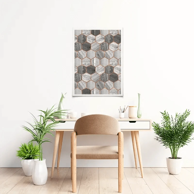 Hexagon Marble Art Print Hexagon Marble Art Print wall art product Emanuela Carratoni - Independent