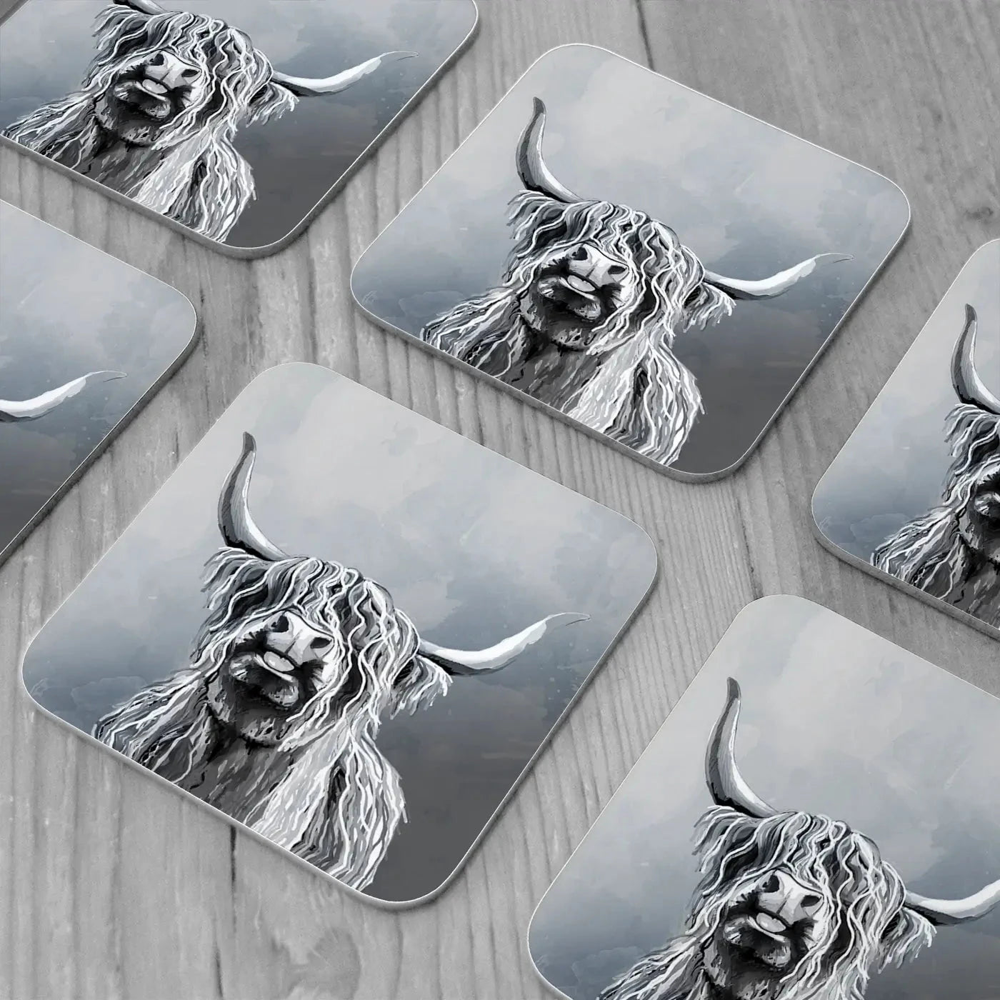 Highland Cattle Coaster Set Highland Cattle Coaster Set wall art product Independent