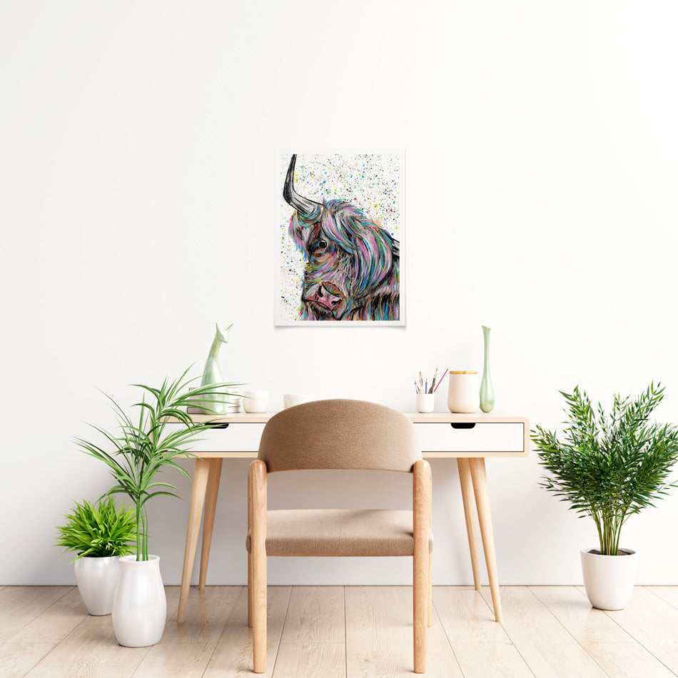 Highland Cow Annie Art Print Highland Cow Annie Art Print wall art product Emma LC Art