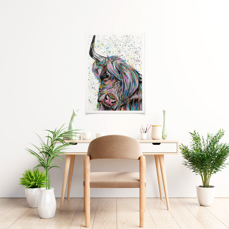 Highland Cow Annie Art Print Highland Cow Annie Art Print wall art product Emma LC Art