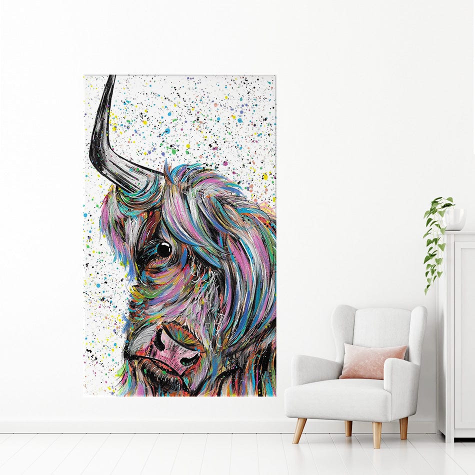 Highland Cow Annie Canvas Print wall art product Emma LC Art