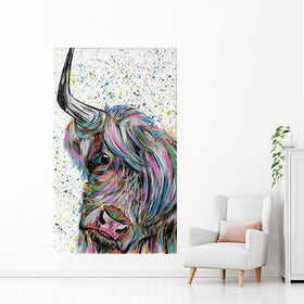 Highland Cow Annie Canvas Print wall art product Emma LC Art