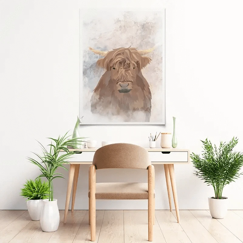 Highland Cow Haze Art Print Highland Cow Haze Art Print wall art product Sarah Manovski