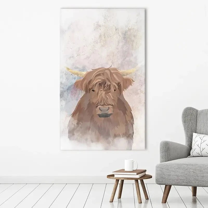 Highland Cow Haze Canvas Print Highland Cow Haze Canvas Print wall art product Sarah Manovski
