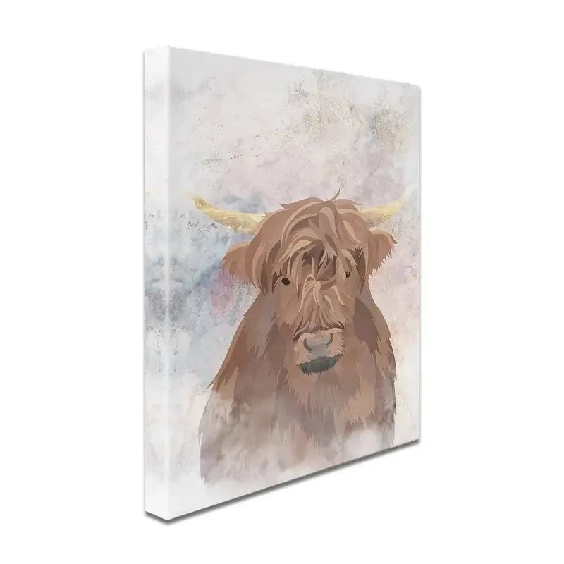 Highland Cow Haze Canvas Print Highland Cow Haze Canvas Print wall art product Sarah Manovski