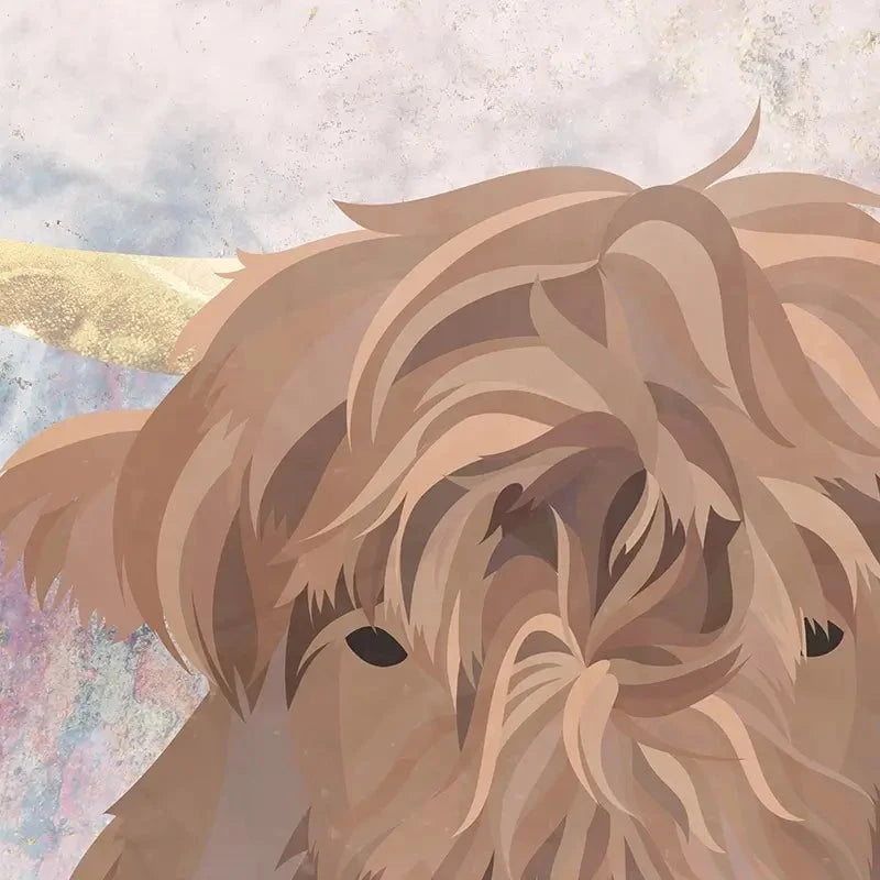 Highland Cow Haze Canvas Print Highland Cow Haze Canvas Print wall art product Sarah Manovski