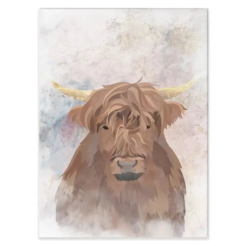 Highland Cow Haze Canvas Print Highland Cow Haze Canvas Print wall art product Sarah Manovski