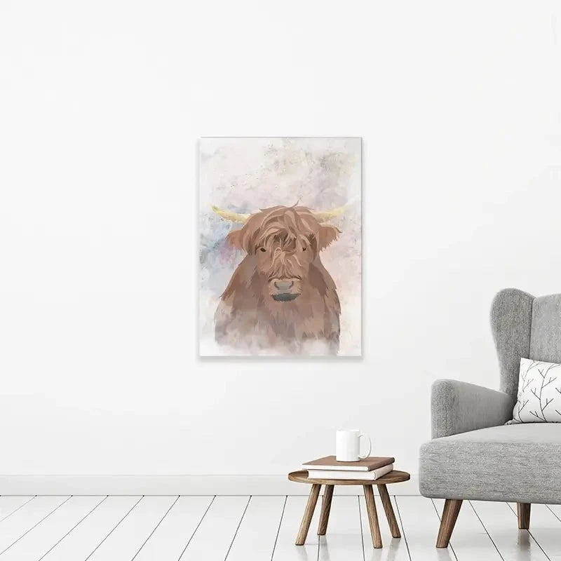 Highland Cow Haze Canvas Print Highland Cow Haze Canvas Print wall art product Sarah Manovski
