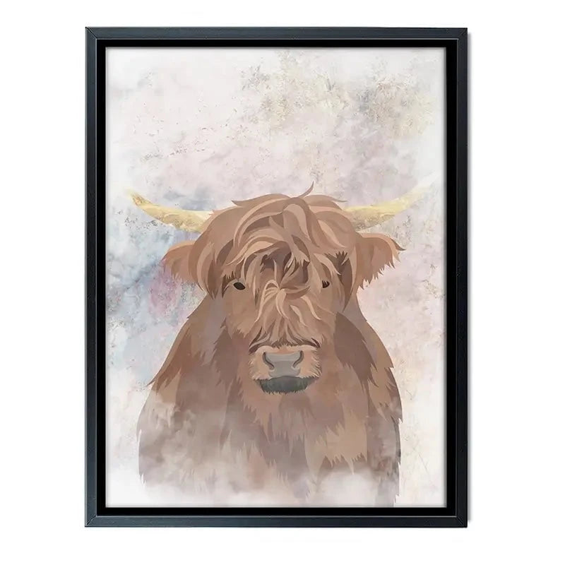 Highland Cow Haze Canvas Print Highland Cow Haze Canvas Print wall art product Sarah Manovski