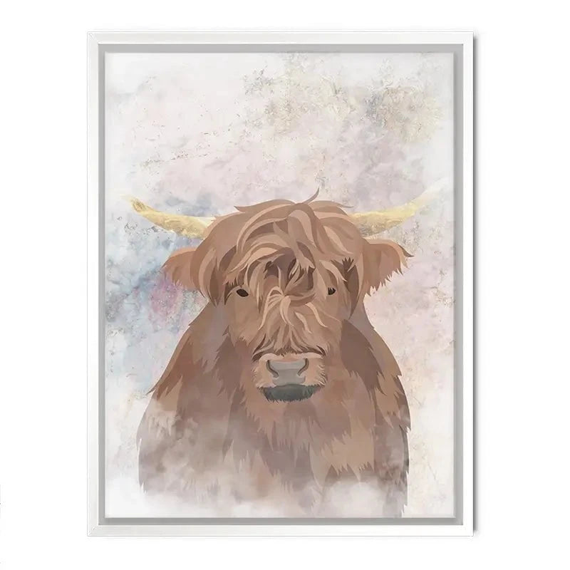 Highland Cow Haze Canvas Print Highland Cow Haze Canvas Print wall art product Sarah Manovski