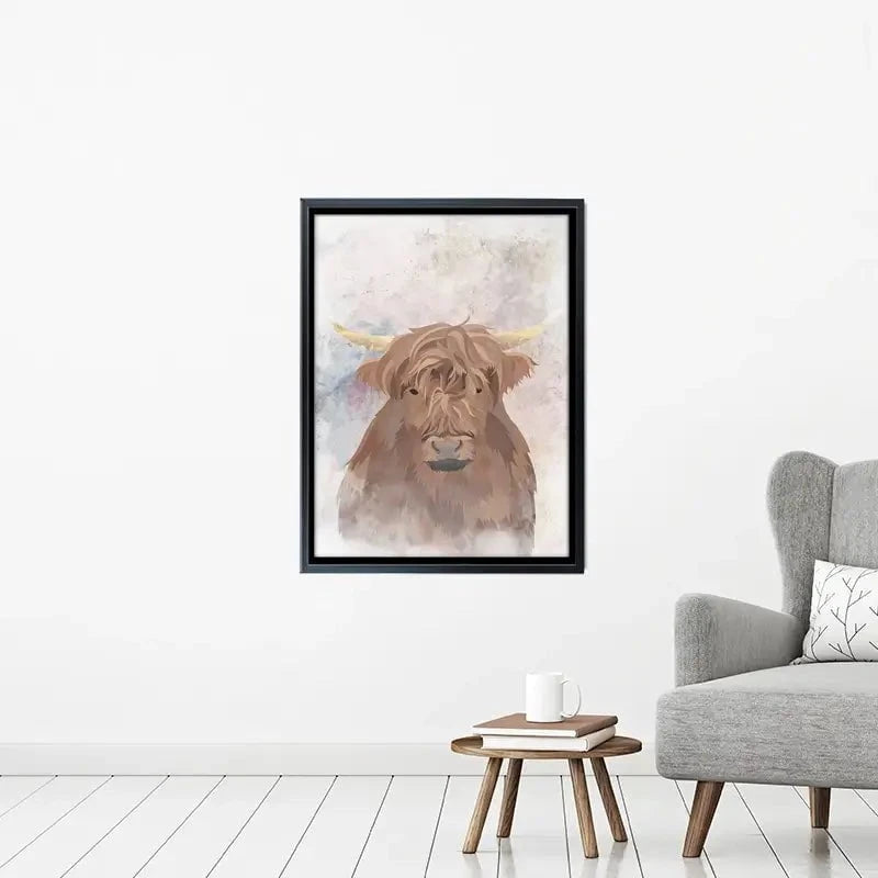 Highland Cow Haze Canvas Print Highland Cow Haze Canvas Print wall art product Sarah Manovski