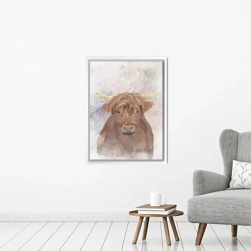 Highland Cow Haze Canvas Print Highland Cow Haze Canvas Print wall art product Sarah Manovski