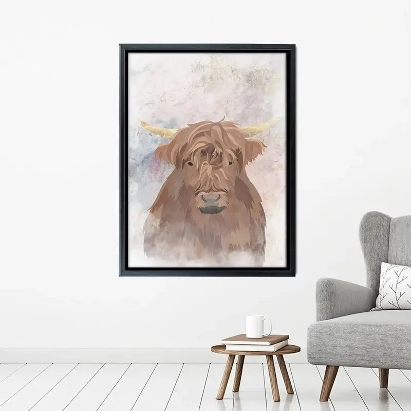 Highland Cow Haze Canvas Print Highland Cow Haze Canvas Print wall art product Sarah Manovski