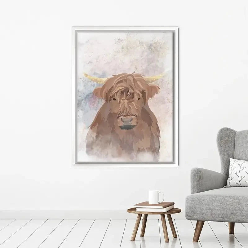 Highland Cow Haze Canvas Print Highland Cow Haze Canvas Print wall art product Sarah Manovski