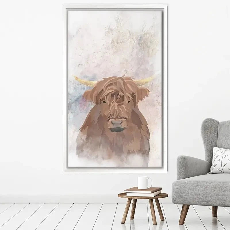 Highland Cow Haze Canvas Print Highland Cow Haze Canvas Print wall art product Sarah Manovski