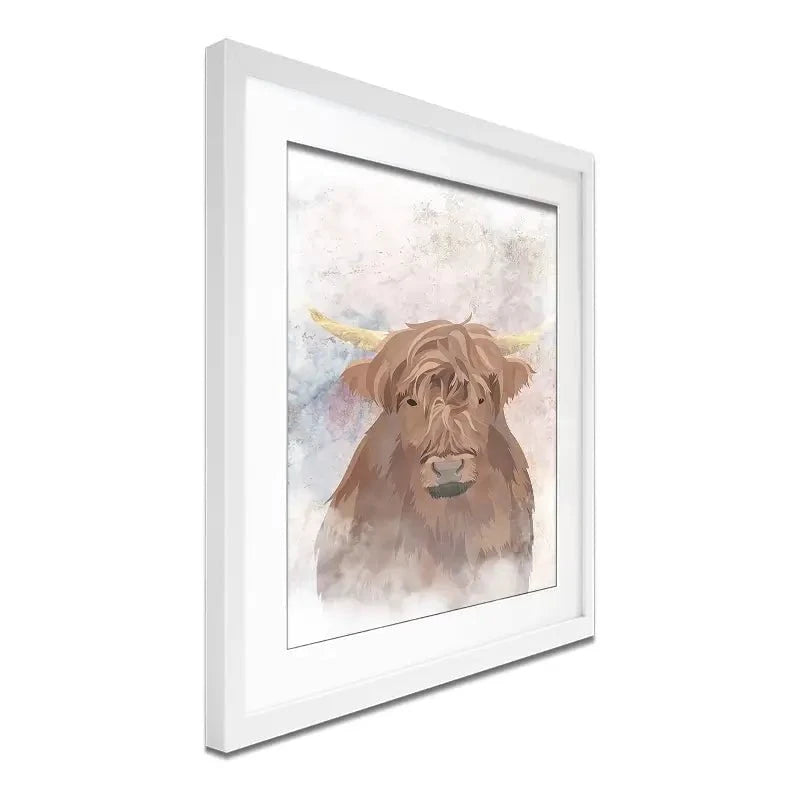 Highland Cow Haze Framed Art Print Highland Cow Haze Framed Art Print wall art product Sarah Manovski