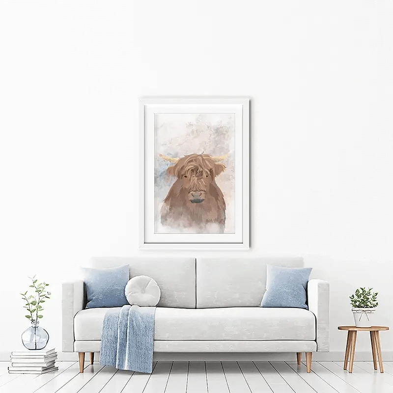 Highland Cow Haze Framed Art Print Highland Cow Haze Framed Art Print wall art product Sarah Manovski