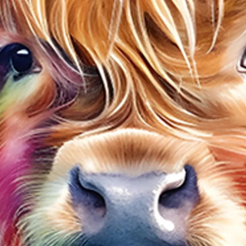 Highland Cow In Colour Canvas Print Highland Cow In Colour Canvas Print wall art product LSR Design Studio - Independent